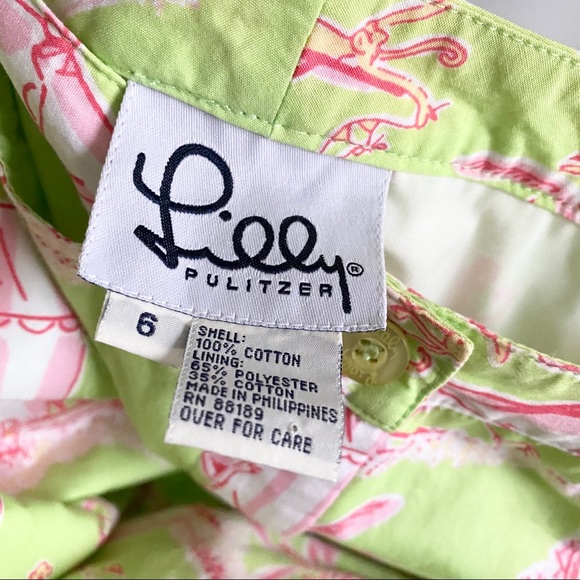 HTF Lilly Pulitzer Y2K VTG Cabana Banana Capri Pants Whimsical Monkey Size 6 - Picture 8 of 8